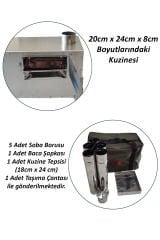 Kuzineli Çadır Sobası ( Galvanizli) Tepsiyle Birlikte