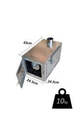 Kuzineli Çadır Sobası ( Galvanizli) Tepsiyle Birlikte