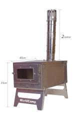 Krom Katlanır Çadır Sobası Camsız