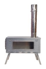 Krom Katlanır Çadır Sobası Çift Camlı