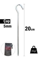 Çadır Tarp Kazığı 5mm 20cm Galvanizli 6 Adet