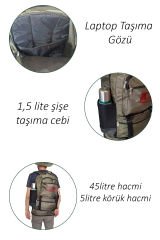 Körüklü Dağcı Sırt Çantası 50 litre Kapasiteli Kamp Çantası