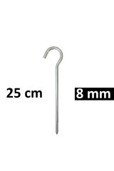 Çadır Tarp Kazığı 8mm 25cm Galvanizli 6 Adet