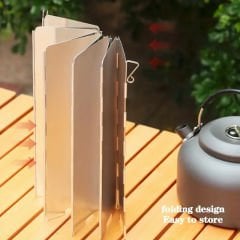 1 adet Izgara Rüzgar Engelleyici Ocak Rüzgarlık Katlanabilir Alüminyum Alaşımlı Rüzgar Kalkanı Bez Çanta ile Barbekü Açık Kamp Piknik için