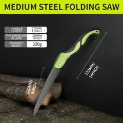 Katlanır Testere - Dayanıklı Metal El Testeresi Ağaç İşleri ve Ağaç Kesimi İçin - SK9 Alaşımlı Çelik Bıçak - Kolay Saklama İçin Hızlı Katlanır Tasarım - Sadece Alet Dahil - Ev ve Bahçe Kullanımı İçin İdeal