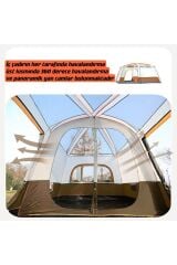 Büyük Uzay Açık Kamp Çadırları 8-10 Kişi Çift Kat 1 Oda 1 Oturma Odası Kamp Çadırı 330*210*185 Cm