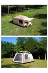 Büyük Uzay Açık Kamp Çadırları 8-10kişi Çift Kat 1 Oda 1 Oturma Odası Kamp Çadırı 380*260*200 Cm