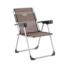 Katlanabilir Piknik ve Kamp Sandalyesi - Bardaklıklı - Rock - Kahve (A-16-R5)- 140KG Taşıma