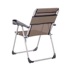 Katlanabilir Piknik ve Kamp Sandalyesi - Bardaklıklı - Rock - Kahve (A-16-R5)- 140KG Taşıma