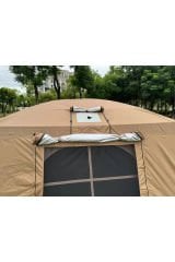 SHUFA Çift katmanlı zirve tasarımlı dört mevsim çadırı, 16.3 metrekare, dış ölçüler: 430*380*220 cm.