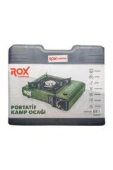 Camping 0188 Tekli Portatif Kamp Ocak - Haki Yeşil, Rüzgarlıklı, Ekstra Gaz Girişli
