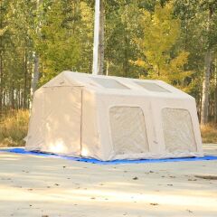 SHUFA Galaksi Serisi | 13.68 m² Geniş Otomatik Şişme Kamp Çadırı (380x360x220 cm) – 4 Mevsim – Şeffaf Tavanlı – Dayanıklı