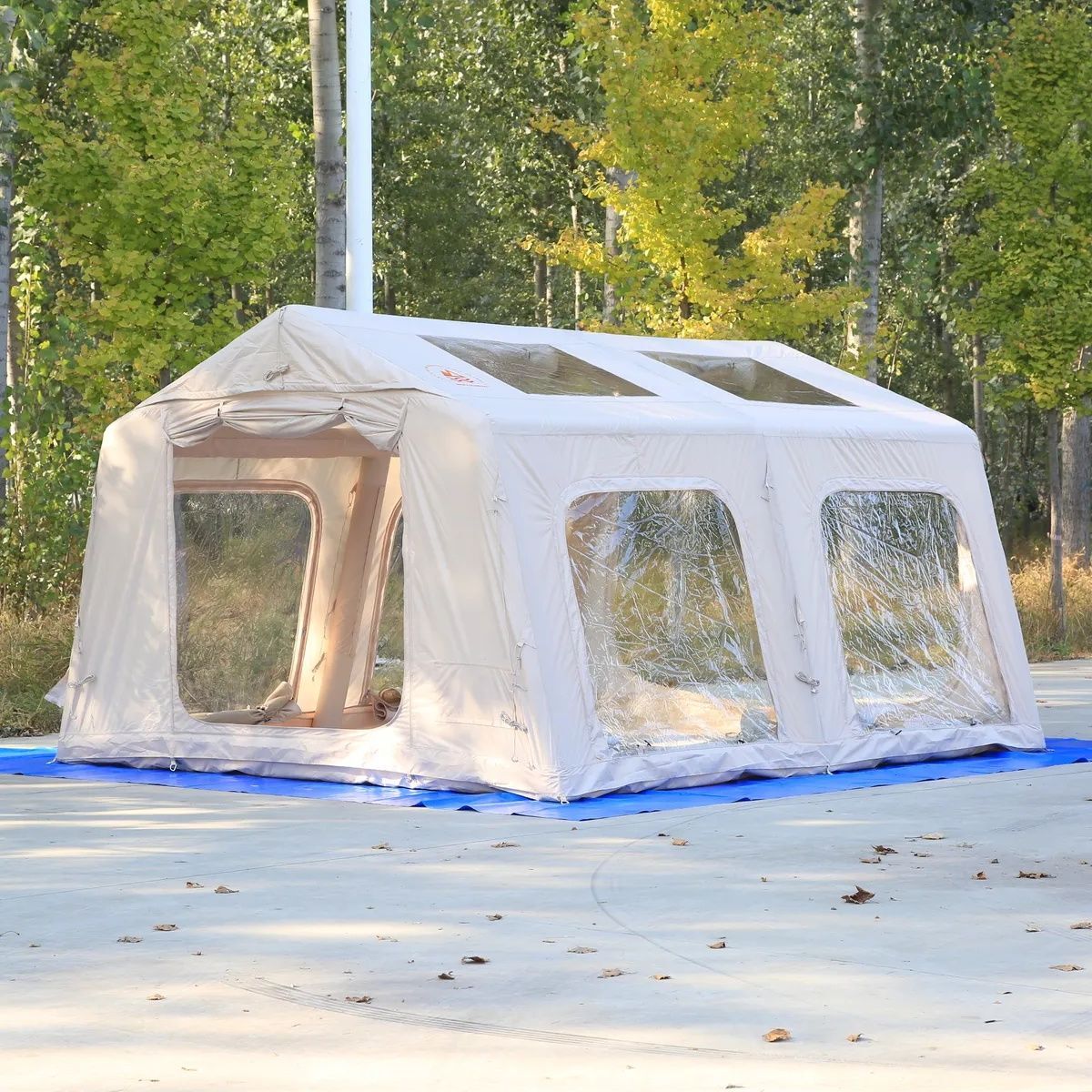 SHUFA Galaksi Serisi | 13.68 m² Geniş Otomatik Şişme Kamp Çadırı (380x360x220 cm) – 4 Mevsim – Şeffaf Tavanlı – Dayanıklı