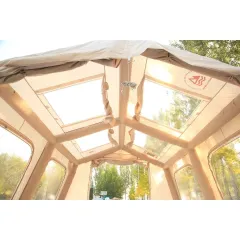 SHUFA Galaksi Serisi | 13.68 m² Geniş Otomatik Şişme Kamp Çadırı (380x360x220 cm) – 4 Mevsim – Şeffaf Tavanlı – Dayanıklı