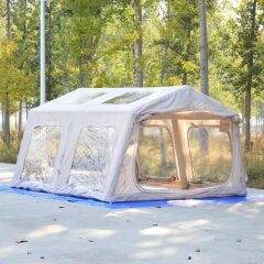 SHUFA Galaksi Serisi | 13.68 m² Geniş Otomatik Şişme Kamp Çadırı (380x360x220 cm) – 4 Mevsim – Şeffaf Tavanlı – Dayanıklı