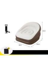 Taşınabilir Tek Kişilik Şişme Koltuk (Ayak Dayama ve El Pompası Dahil)