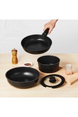 GLAMPING 5 Parça Easy Clip Çıkarılabilir Saplı Taşınabilir Tava ve Tencere Seti