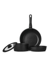 GLAMPING 5 Parça Easy Clip Çıkarılabilir Saplı Taşınabilir Tava ve Tencere Seti