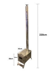 Krom Kül Tepsili Kuzineli Çadır Sobası