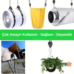 Kamp Çadırı, Yan Tente, Tarp İpi ve Gergisi – Ayarlanabilir Döner Kilitlemeli Sistem – 1 adet