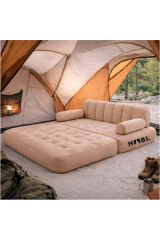 Çift Kişilik 2’si 1 Arada Kendi Kendine Şişen Şarjlı Şişme Koltuk ve Yatak 190x150x65cm