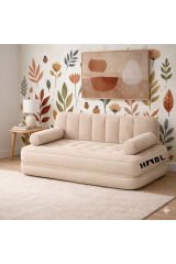 Çift Kişilik 2’si 1 Arada Kendi Kendine Şişen Şarjlı Şişme Koltuk ve Yatak 190x150x65cm