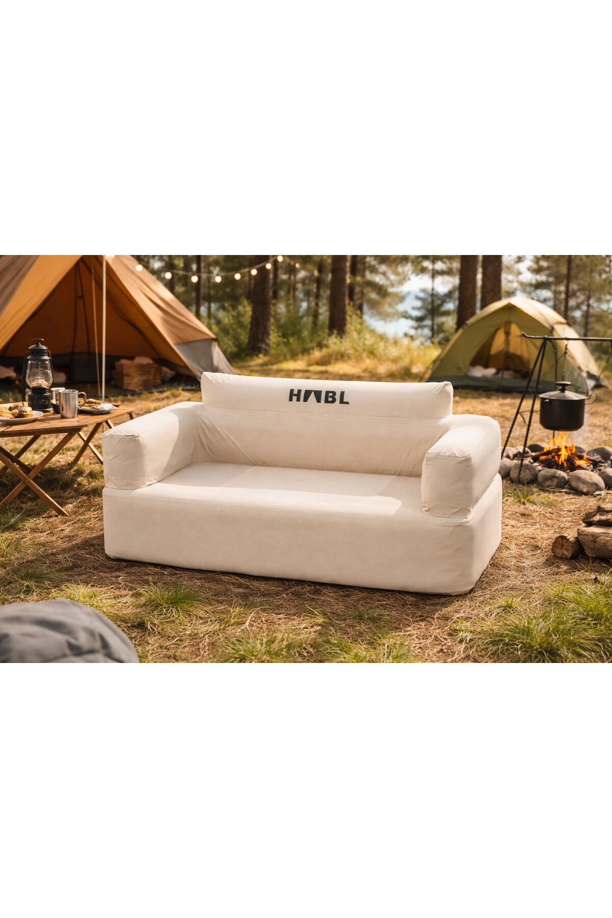 Kendi Kendine Şişen Şişme Kamp Koltuğu 4000mAh Şarjlı Su Tutmaz Premium 1000D Oxford Kumaş