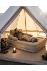 Tek Kişilik Kendi Kendine Şişen Otomatik Şişme Yatak Çıkarılabilir Başlıklı Kamp ve Misafir Yatağı