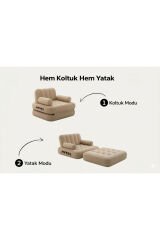 Tek Kişilik 2’si 1 Arada Kendi Kendine Şişen Şarjlı Şişme Koltuk ve Yatak 190×100*65cm