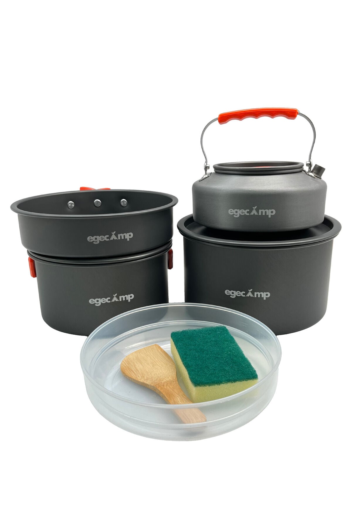 ® Pro Max Kamp Pişirme Seti (2 Tencere + Tava + Çaydanlık) | 4-5 Kişilik Büyük Boy