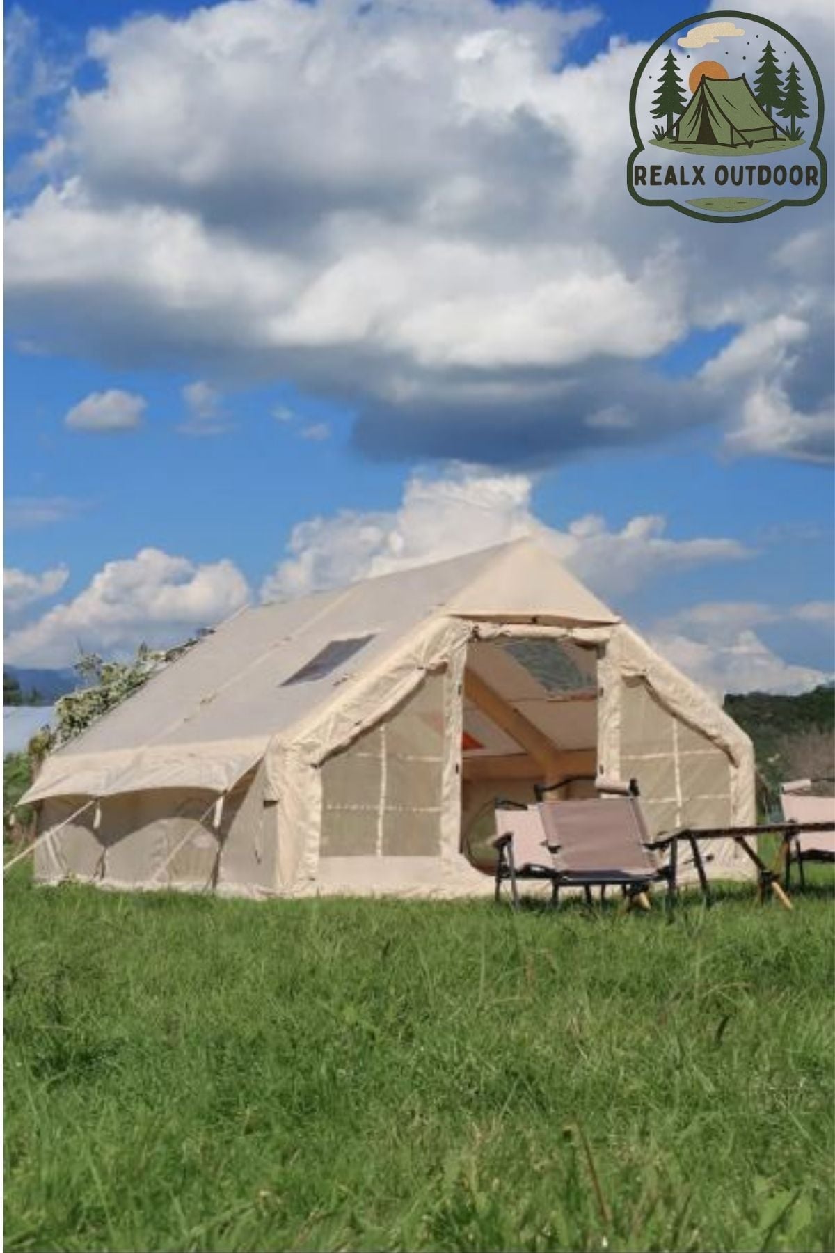 12 Kişilik 4 Mevsim Su Geçirmez Çift Pencereli Şişme Kamp Çadırı 400x300x210 Cm 12 Mt 420d