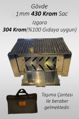 KROM KATLANABİLİR MANGAL VE ATEŞ KUTUSU